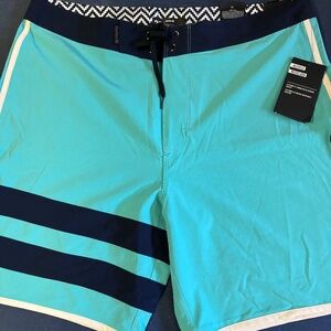 Men's Aqua and Navy Board Shorts
